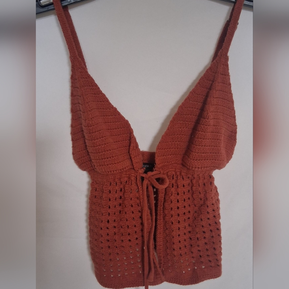 Forever 21 Terracotta Crochet Top